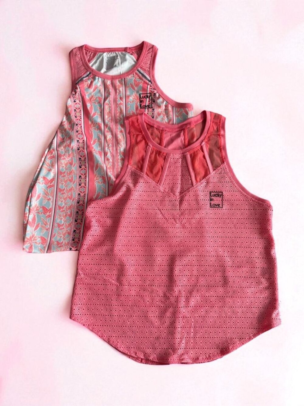 LUCKY IN LOVE Bethanie Mattek Sands Owned Set of 2 Tennis Sport Tanks Size M NEW